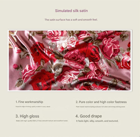 Red Dragonfly and Lotus Flower Painting Elegant 90x90cm Satin Silk Scarf for Women - Double-Sided Printed Square Headscarf Shawl Wrap - Lightweight Versatile Fashion Accessory for Mother's Day Gift