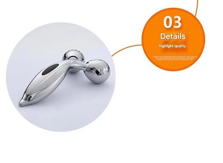 Silvery 3D Face Roller Massager V-Shaped Lifting Tool - Double Ball Facial Massage Device for Skin Tightening Wrinkle Reduction Jawline Contouring Beauty Care
