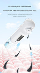 White Heated Micro-Bubble Blackhead Remover Vacuum Pore Cleaner - 46C Hot Compress Electric Water Cycle Facial Cleansing Device with 6 Suction Heads 3 Modes