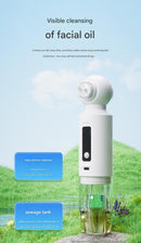 White Heated Micro-Bubble Blackhead Remover Vacuum Pore Cleaner - 46C Hot Compress Electric Water Cycle Facial Cleansing Device with 6 Suction Heads 3 Modes