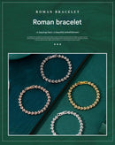 2-piece Aureate and  Silvery Luxury Crystal Heart Tennis Bracelet - European Roman Style Pave CZ Diamond Link Chain - Elegant Gold Silver Rose Gold Plated Fashion Jewelry for Women