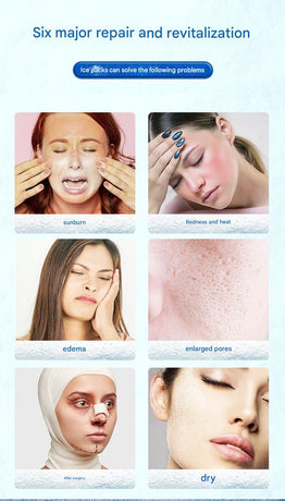 White Flat-Surface Ice  Cold Therapy Facial Tool - Mini Ice Hammer Cryo Stick for Pore Shrinking Skin Soothing Sunburn Relief - Reusable ABS+PC Cooling Massager