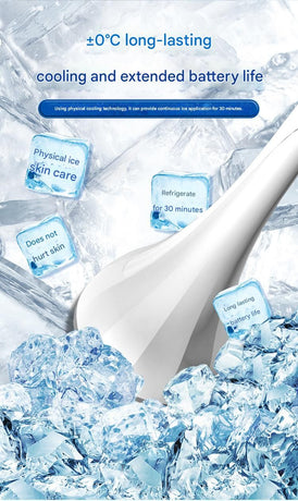 White Flat-Surface Ice  Cold Therapy Facial Tool - Mini Ice Hammer Cryo Stick for Pore Shrinking Skin Soothing Sunburn Relief - Reusable ABS+PC Cooling Massager