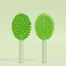 2-piece green Pet Durian Massage Grooming Brush - TPR Double-Sided Deshedding Comb for Cats Dogs - Gentle Pet SPA Grooming Tool