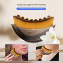 Leopard print Lymphatic Contour Face Brush - Curved Facial Eye Neck Massage Tool - Nylon Bristle Body Brush for Skin Tightening Circulation Detox - Plastic Handle Dry Brushing