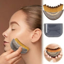 Leopard print Lymphatic Contour Face Brush - Curved Facial Eye Neck Massage Tool - Nylon Bristle Body Brush for Skin Tightening Circulation Detox - Plastic Handle Dry Brushing