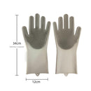 Grey Silicone Pet Bathing Gloves - Pink Double-Sided Design for Cats and Dogs - Gentle Massage, Easy Lather, Durable and Waterproof, Ideal for Pet Grooming and Home Use