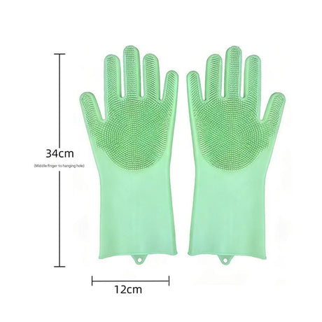 Green Silicone Pet Bathing Gloves - Pink Double-Sided Design for Cats and Dogs - Gentle Massage, Easy Lather, Durable and Waterproof, Ideal for Pet Grooming and Home Use