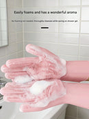 Green Silicone Pet Bathing Gloves - Pink Double-Sided Design for Cats and Dogs - Gentle Massage, Easy Lather, Durable and Waterproof, Ideal for Pet Grooming and Home Use