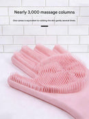 Green Silicone Pet Bathing Gloves - Pink Double-Sided Design for Cats and Dogs - Gentle Massage, Easy Lather, Durable and Waterproof, Ideal for Pet Grooming and Home Use