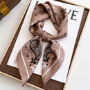 Coffee Women's 70cm Square Scarf - Bohemian Paisley & Vintage Print Collection - Lightweight Satin Feel, Versatile Neck Tie, Head Wrap, Bag Accent, Everyday Elegance, Gift Ready