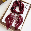 Coffee Women's 70cm Square Scarf - Bohemian Paisley & Vintage Print Collection - Lightweight Satin Feel, Versatile Neck Tie, Head Wrap, Bag Accent, Everyday Elegance, Gift Ready