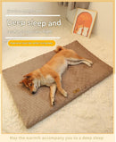 Silver-gray L size Pet Dog Bed Mat - Plush Short Fur Cover with Wave Foam Padding - Washable Removable Cover, Non-Slip Base, Warm Winter Cushion for Dogs and Cats, Multiple Sizes