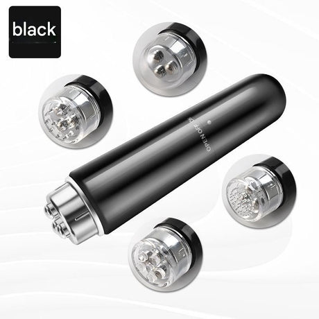 Black Electric Eye Massager Pen - Vibration Massage Wand for Eye Area, Face, and Neck - Battery Operated Skincare Tool（Batteries not included）, Compact Daily Use, Gift Ready