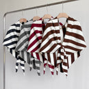 Brown Striped Women's  Triangle Shawl Cape - Soft Knit Faux Cashmere Poncho Wrap, Lightweight Warm Pullover for Office Travel & Daily Wear