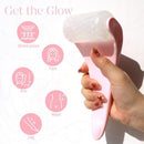 2-piece Light Pink Face Ice Roller with Gel Cooling Head and Gua Sha Board- Reusable PP and Gel Cold Massage Tool for De-Puffing, Soothing, and Refreshing Skin, Easy to Freeze, Comfortable Grip, Daily Skincare Essential