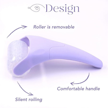 2-piece Purple Face Ice Roller with Gel Cooling Head and Gua Sha Board- Reusable PP and Gel Cold Massage Tool for De-Puffing, Soothing, and Refreshing Skin, Easy to Freeze, Comfortable Grip, Daily Skincare Essential