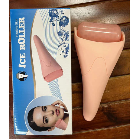 Pink Face Ice Roller with Gel Cooling Head- Reusable PP and Gel Cold Massage Tool for De-Puffing, Soothing, and Refreshing Skin, Easy to Freeze, Comfortable Grip, Daily Skincare Essential