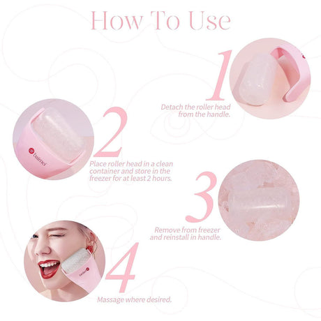 Light Pink Face Ice Roller with Gel Cooling Head- Reusable PP and Gel Cold Massage Tool for De-Puffing, Soothing, and Refreshing Skin, Easy to Freeze, Comfortable Grip, Daily Skincare Essential