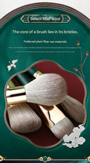 14-Piece Green Simple Packaging Synthetic Fibre Makeup Brush Set - Soft Bristles, Long Handles, Complete Face and Eye Kit, Beginner Friendly Beauty Tools for Foundation, Blush, and Eyeshadow Application