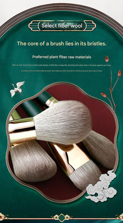 14-Piece Green Brush Storage BagSynthetic Fibre Makeup Brush Set - Soft Bristles, Long Handles, Complete Face and Eye Kit, Beginner Friendly Beauty Tools for Foundation, Blush, and Eyeshadow Application