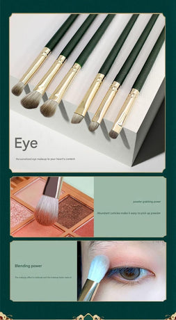 14-Piece Green  storage bucketSynthetic Fibre Makeup Brush Set - Soft Bristles, Long Handles, Complete Face and Eye Kit, Beginner Friendly Beauty Tools for Foundation, Blush, and Eyeshadow Application