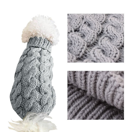 Black M size Cosy Cable Knit Dog Jumper -  Warm Winter Pet Clothing, Soft High Neck Design, Small to Medium Dogs, Easy Wear Pullover Style, Ideal for Chilly Evenings and Outdoor Walks