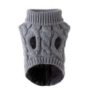 White M size Cosy Cable Knit Dog Jumper -  Warm Winter Pet Clothing, Soft High Neck Design, Small to Medium Dogs, Easy Wear Pullover Style, Ideal for Chilly Evenings and Outdoor Walks