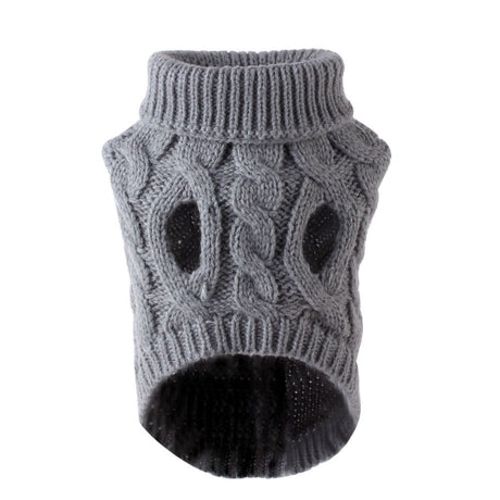 Red M size Cosy Cable Knit Dog Jumper -  Warm Winter Pet Clothing, Soft High Neck Design, Small to Medium Dogs, Easy Wear Pullover Style, Ideal for Chilly Evenings and Outdoor Walks