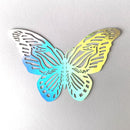 3D Butterfly Wall Stickers - Iridescent Silver Paper - 72pcs Set, Hollow Cut Design, Removable Decor for Home, Party, Wedding, Kids Room, Easy Peel and Stick-Style C