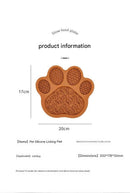Pink Silicone Slow Feeder Lick Mat for Dogs and Cats - Paw Shaped Non Slip Pet Bowl with Suction Cups - BPA Free, Dishwasher Safe, Freezer Safe, Anxiety Relief, Easy Clean, 20x17cm - Pink, Brown, Yellow