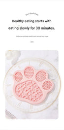 Light Yellow Silicone Slow Feeder Lick Mat for Dogs and Cats - Paw Shaped Non Slip Pet Bowl with Suction Cups - BPA Free, Dishwasher Safe, Freezer Safe, Anxiety Relief, Easy Clean, 20x17cm - Pink, Brown, Yellow