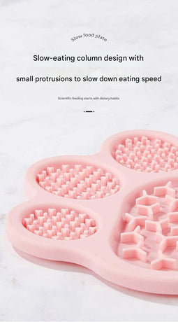 Light Yellow Silicone Slow Feeder Lick Mat for Dogs and Cats - Paw Shaped Non Slip Pet Bowl with Suction Cups - BPA Free, Dishwasher Safe, Freezer Safe, Anxiety Relief, Easy Clean, 20x17cm - Pink, Brown, Yellow