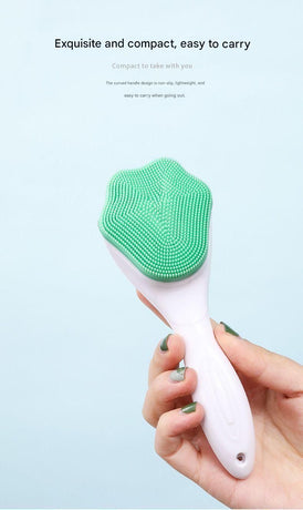 Blue Silicone Cat Paw Face Brush - Long Handle Manual Facial Cleanser for Deep Pore Cleaning, Exfoliating & Massaging - Soft Bristles for Blackhead Removal, Gentle on Skin, Travel Friendly
