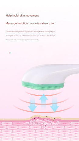Blue Silicone Cat Paw Face Brush - Long Handle Manual Facial Cleanser for Deep Pore Cleaning, Exfoliating & Massaging - Soft Bristles for Blackhead Removal, Gentle on Skin, Travel Friendly