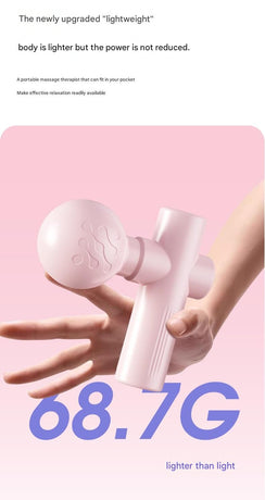 Black Mini Massage Gun - Pocket-Sized Deep Tissue Percussion Massager with 4 Speeds, 7mm Amplitude, 12KG Force, USB-C Rechargeable - Ultra Quiet, 68.7g Lightweight for Muscle Recovery, Travel, Office