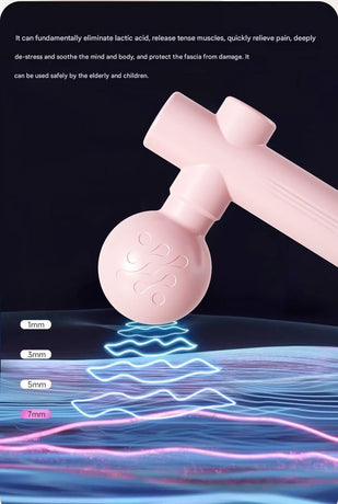 Pink Mini Massage Gun - Pocket-Sized Deep Tissue Percussion Massager with 4 Speeds, 7mm Amplitude, 12KG Force, USB-C Rechargeable - Ultra Quiet, 68.7g Lightweight for Muscle Recovery, Travel, Office
