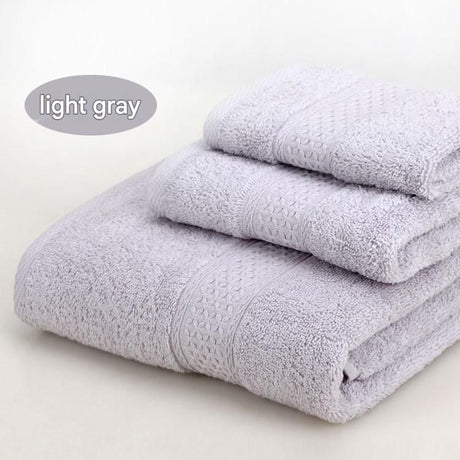 3-Piece Light gray Towel Set - Soft Absorbent Bath, Hand & Face Towels with Jacquard Weave, Gift Set for Home, Hotel, or Gifting - Durable, Low-Lint, Machine Washable