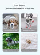 Grey L size Pet Waterproof Full-Body Dust-Proof Pants with Belly Coverage - Adjustable Straps, 4-Leg Protection for Small Dogs, Easy Clean Outdoor Wear