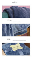 Blue 150*200cm Flannel Fleece Blanket - Quilted Diamond Pattern, Soft & Warm Polyester Throw for Office Nap, Sofa, Travel & Bed Use