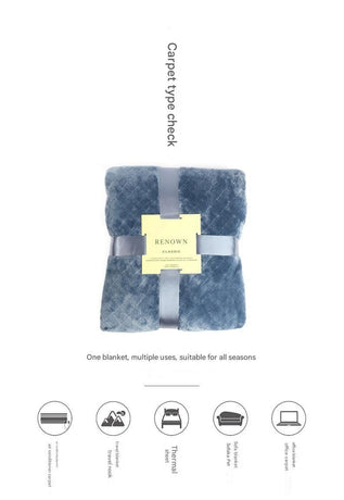 Brown 130*150cm Flannel Fleece Blanket - Quilted Diamond Pattern, Soft & Warm Polyester Throw for Office Nap, Sofa, Travel & Bed Use
