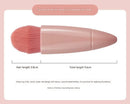 Red 5-Piece Compact Makeup Brush Set with Mirror - Synthetic Fibre Travel Case with Foundation, Powder & Blush Brushes - Portable Beauty Tool Kit for On-the-Go Touch-Ups