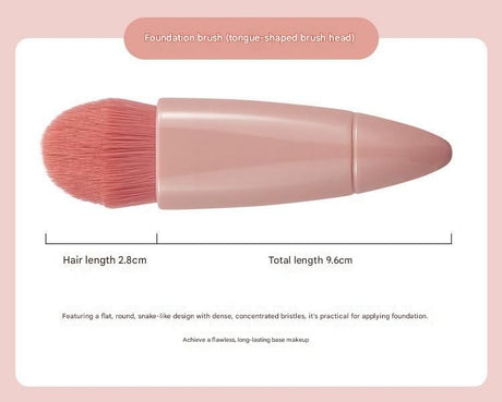 Red 5-Piece Compact Makeup Brush Set with Mirror - Synthetic Fibre Travel Case with Foundation, Powder & Blush Brushes - Portable Beauty Tool Kit for On-the-Go Touch-Ups