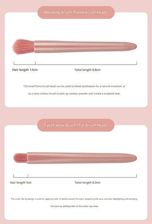 Red 5-Piece Compact Makeup Brush Set with Mirror - Synthetic Fibre Travel Case with Foundation, Powder & Blush Brushes - Portable Beauty Tool Kit for On-the-Go Touch-Ups