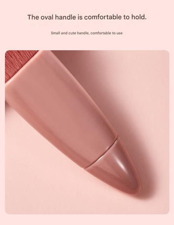 Red 5-Piece Compact Makeup Brush Set with Mirror - Synthetic Fibre Travel Case with Foundation, Powder & Blush Brushes - Portable Beauty Tool Kit for On-the-Go Touch-Ups