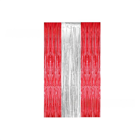5-piece Red Laser Tinsel Foil Fringe Curtain - 1*1m Metallic Party Streamer Backdrop for Birthday, Wedding, Christmas, New Year & Event Decoration - Shimmering Photo Booth & Doorway Prop