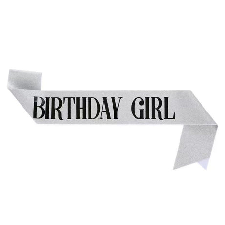 2-piece Golden and Silvery Birthday Girl Tiara and Sash Set - Elegant Rhinestone Alloy Crown with , Glitter 