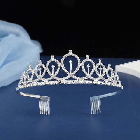 2-piece Silvery and Golden Birthday Girl Tiara and Sash Set - Elegant Rhinestone Alloy Crown with , Glitter 