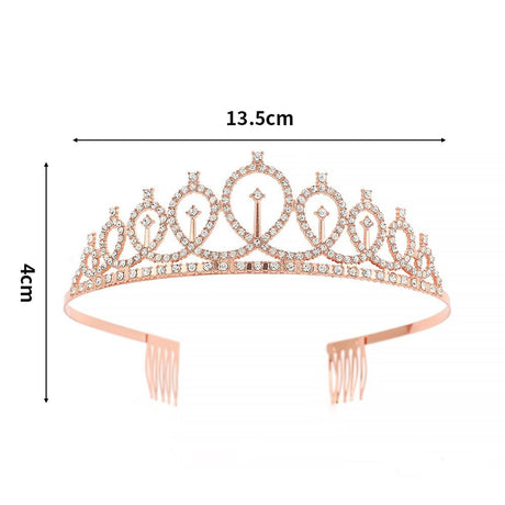 2-piece Silvery and Golden Birthday Girl Tiara and Sash Set - Elegant Rhinestone Alloy Crown with , Glitter 