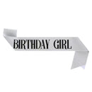 2-piece Silvery Birthday Girl Tiara and Sash Set - Elegant Rhinestone Alloy Crown with , Glitter "BIRTHDAY GIRL" Sash & Safety Pin - Perfect Princess Party Accessory for Women and Girls